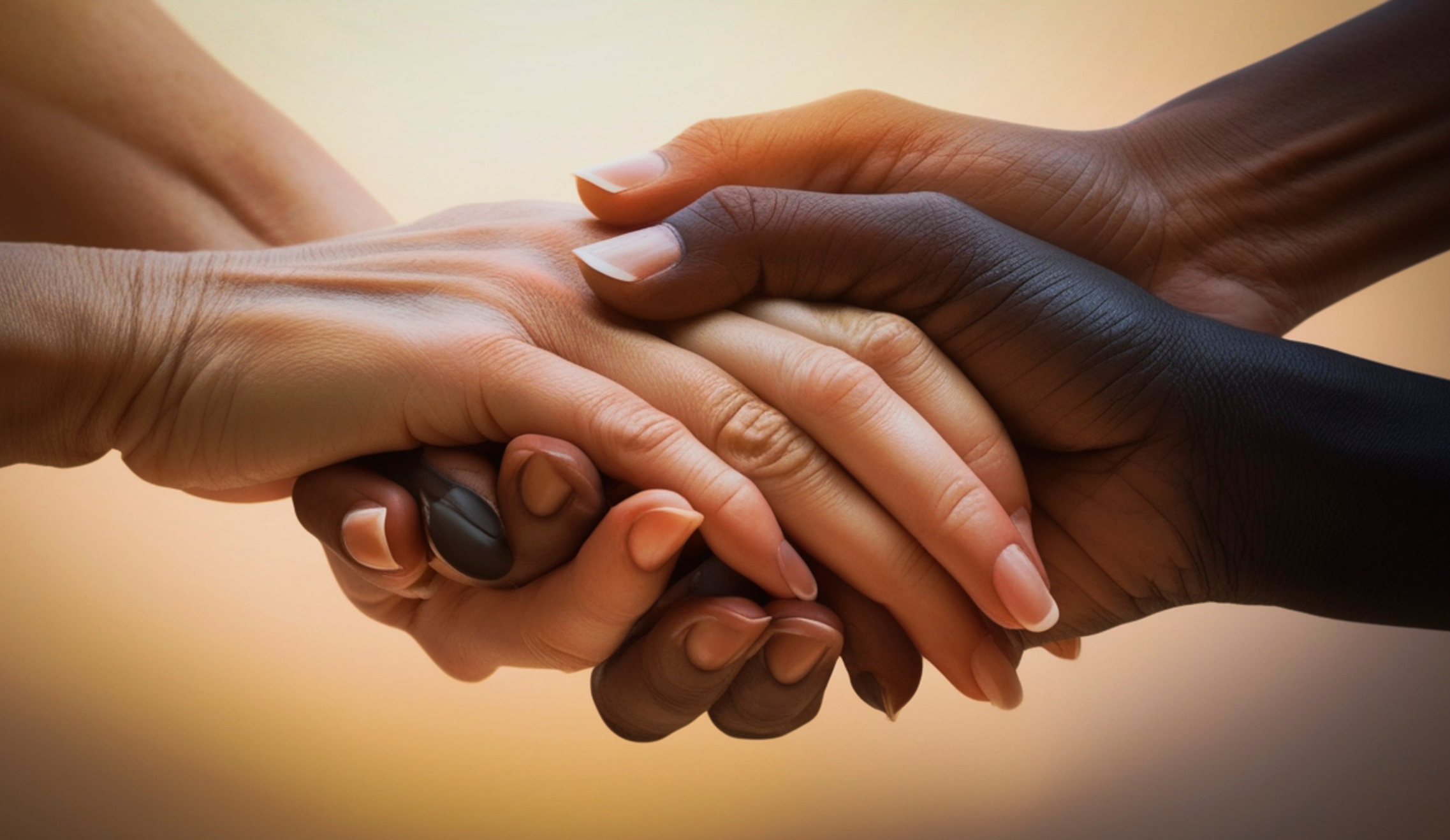Hands joined together in support and unity